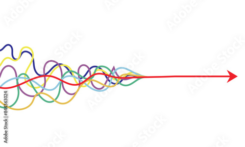 Colorful merging arrows image. Clipart image.  isolated on white background. EPS 10
