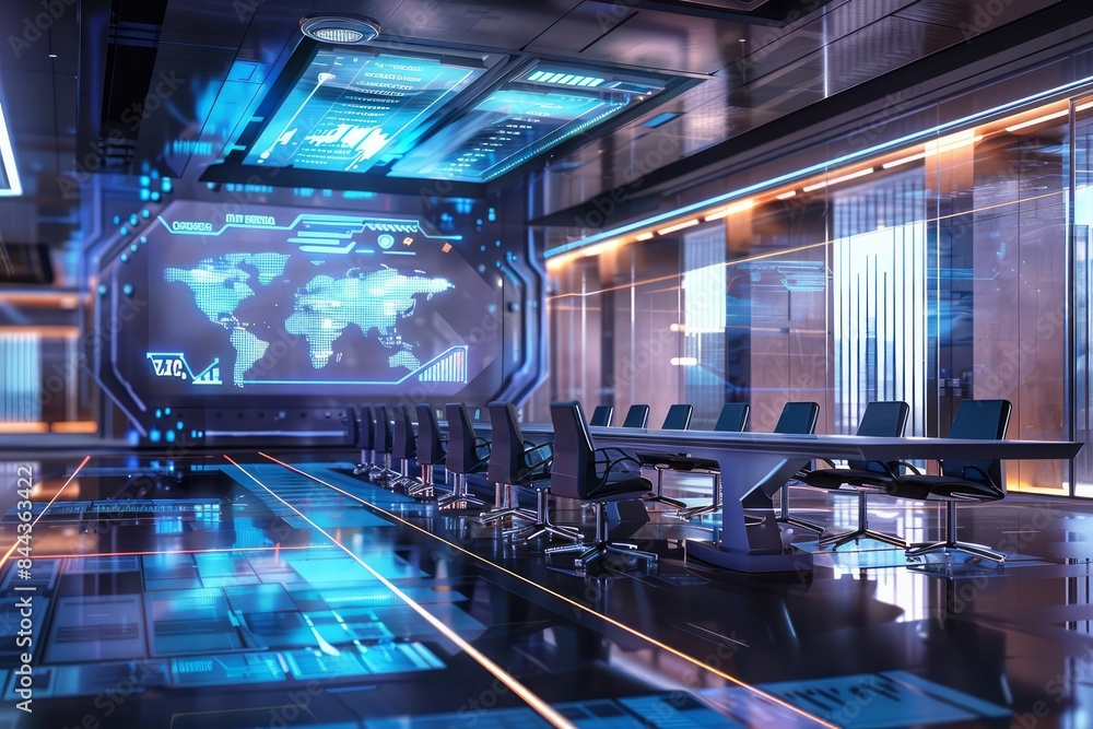 A balance sheet displayed on a holographic screen in a futuristic corporate meeting room A balance sheet displayed on a holographic screen in a futuristic corporate meeting room