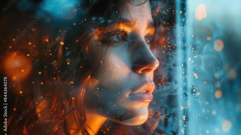 Creative thinking depicting an artist deep in thought, selective focus Creative thinking depicting an artist deep in thought, selective focus