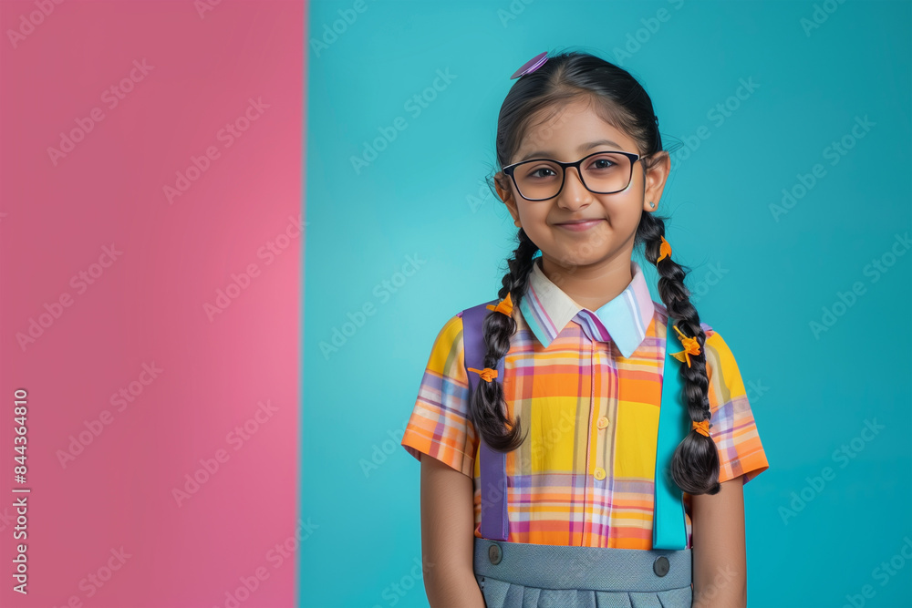 young happy indian school girl posing young happy indian school girl posing