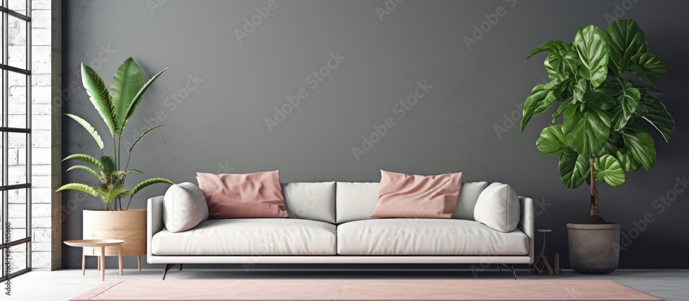 Fototapeta premium Modern interior design, in the living room or lounge