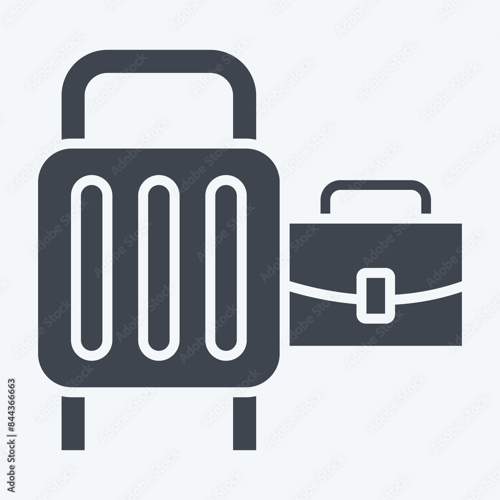 Icon Baggage. related to Airport symbol. glyph style. simple design illustration Icon Baggage. related to Airport symbol. glyph style. simple design illustration