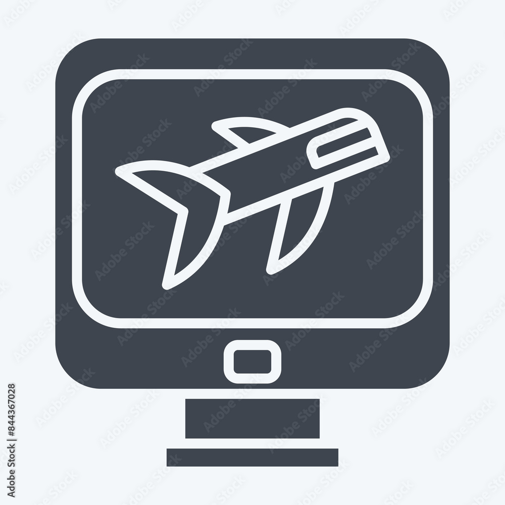 Icon Flight Check In. related to Airport symbol. glyph style. simple design illustration Icon Flight Check In. related to Airport symbol. glyph style. simple design illustration