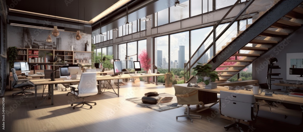 office interior design. home Loft concept office interior design. home Loft concept