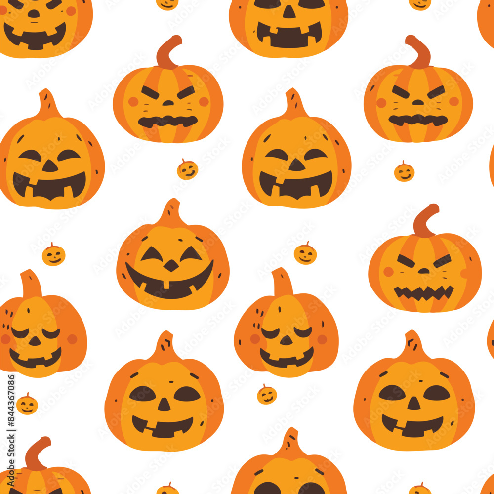 seamless pattern pumpkin face vector seamless pattern pumpkin face vector