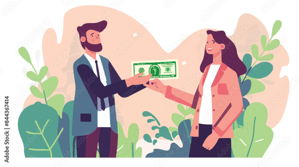 Two businessmen holding dollar. Making business together, financial advice, controlling market Two businessmen holding dollar. Making business together, financial advice, controlling market