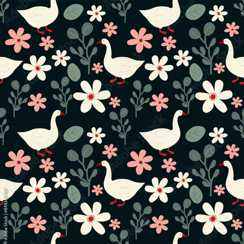 Flower vector ilustration seamless patern.Great for textile,fabric,wrapping paper,and any print.