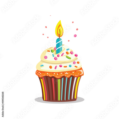 birthday cupcake with candles