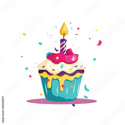 birthday cupcake with candles