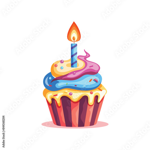 birthday cupcake with candles