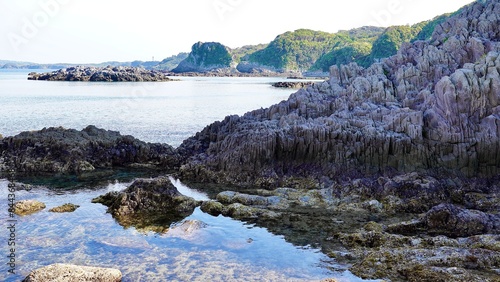 長崎県壱岐市の柱状節理が見える海岸 photo