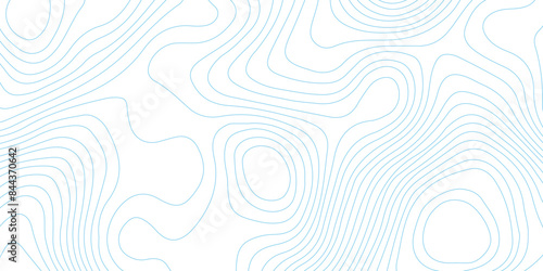 Topographic map and landscape terrain texture grid. Abstract lines background. Contour maps. Vector illustration. Blue and white topographic contours lines of mountains.