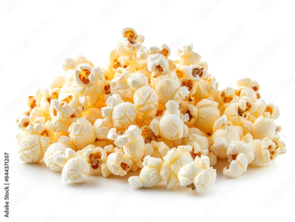 Freshly Popped Sweet Popcorn On White Background Freshly Popped Sweet Popcorn On White Background