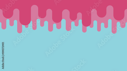 melted strawberry cream on bright blue background