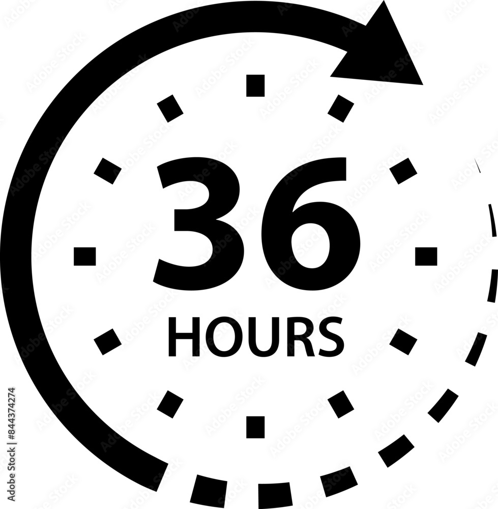 Hours time arrow. Time line icon. Delivery and service time icon. Deadline concept. Work time symbol isolated on white background. Hours time arrow. Time line icon. Delivery and service time icon. Deadline concept. Work time symbol isolated on white background.