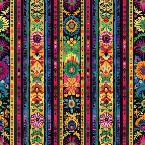 Design a seamless background with traditional Latin American textiles and patterns, suitable for use as a repeating pattern, a seamless pattern