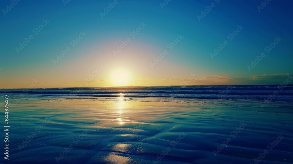 Sunset Reflection On Ocean Beach Sunset Reflection On Ocean Beach