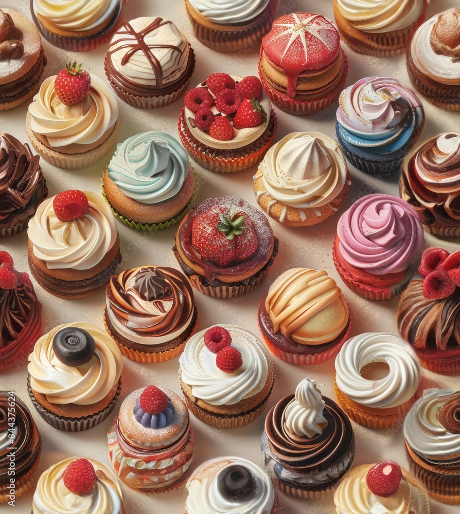 Produce a tileable background of French patisseries and bakeries, crafted to join seamlessly in all directions, a seamless pattern Produce a tileable background of French patisseries and bakeries, crafted to join seamlessly in all directions, a seamless pattern