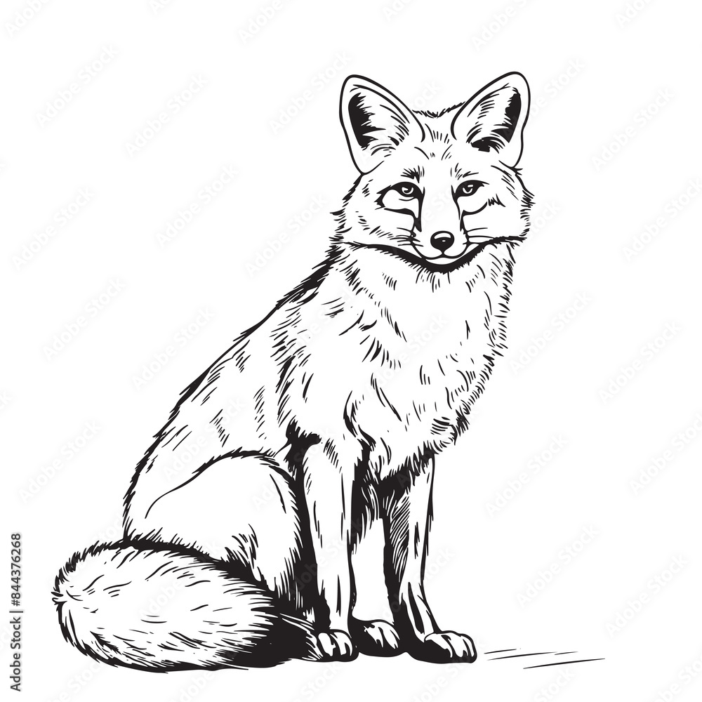 Obraz premium Wild fox sitting