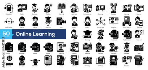  Online Learning Icon Collection	