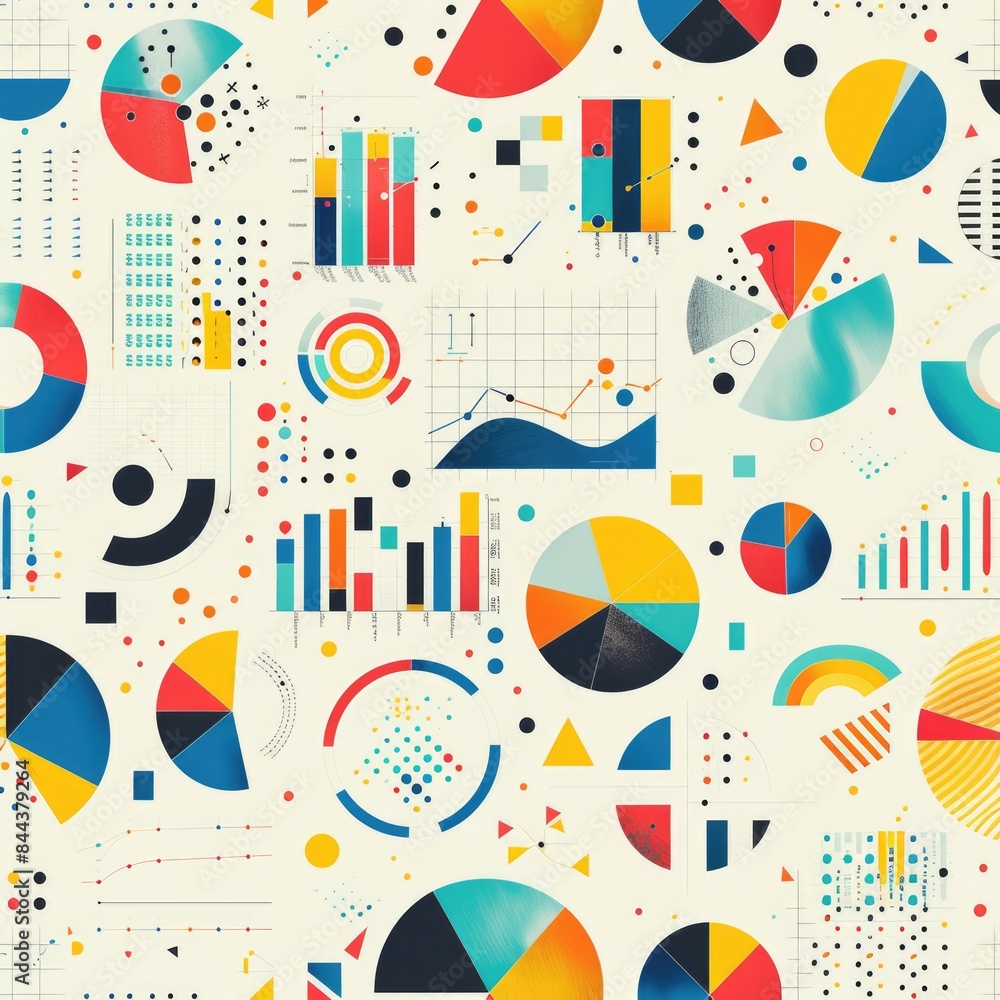 Generate a tileable background featuring business presentations and pie charts, ensuring no visible edges or seams, a seamless pattern Generate a tileable background featuring business presentations and pie charts, ensuring no visible edges or seams, a seamless pattern