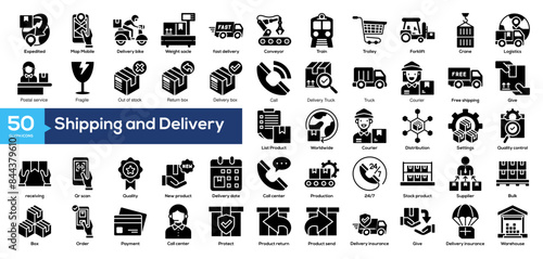 Shipping and deliveri icon collection