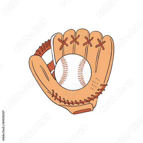 Illustration of glove and baseball