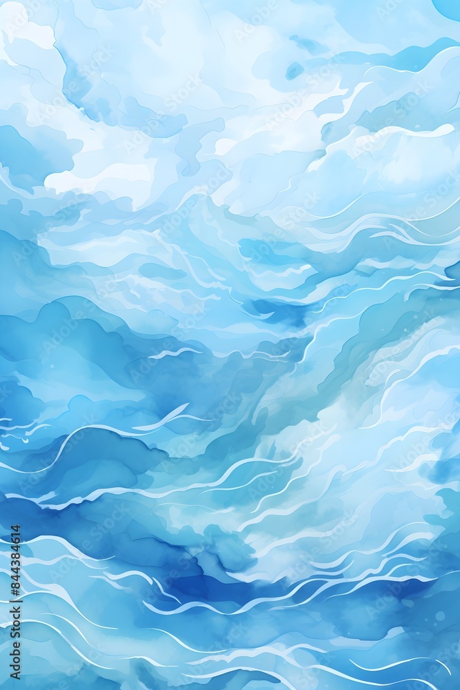 Abstract blue watercolor background with flowing lines creating a sense of movement and tranquility, ideal for nature art design Abstract blue watercolor background with flowing lines creating a sense of movement and tranquility, ideal for nature art design