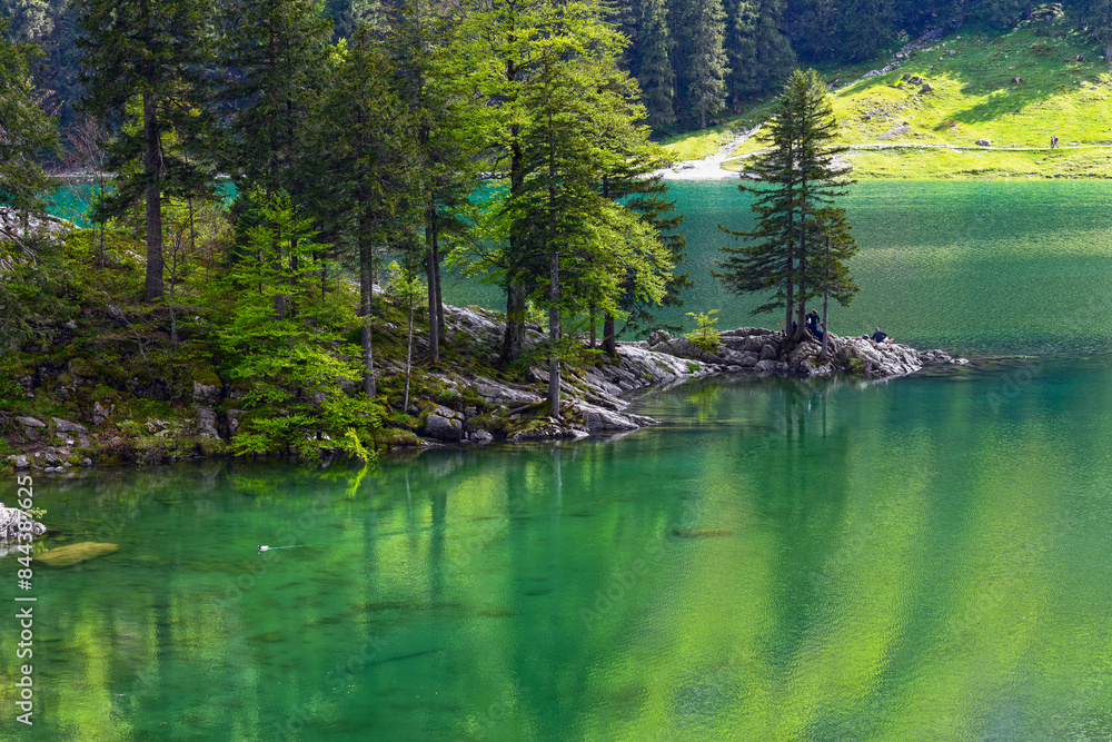 Naklejka premium Der Seealpsee im Alpsteingebirge, Kanton Appenzell Innerrhoden (Schweiz)
