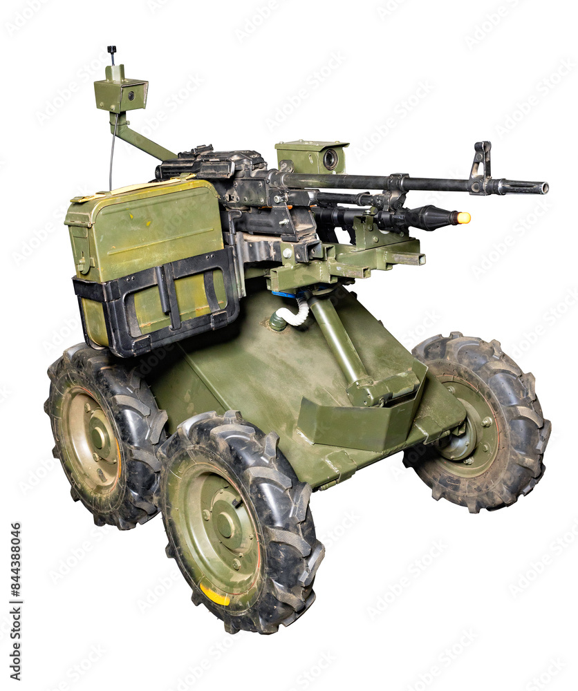 Military combat robotic platform with machine vision and it-solutions.