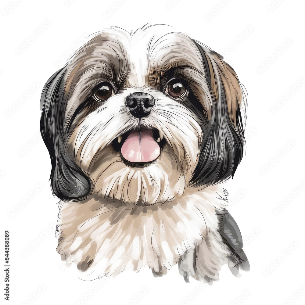 Watercolour Illustration of Shih Tzu Dog Watercolour Illustration of Shih Tzu Dog