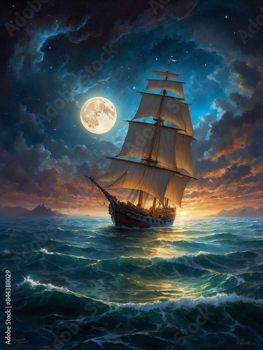 Majestic Moonlit Sailing Adventure © SamMelk