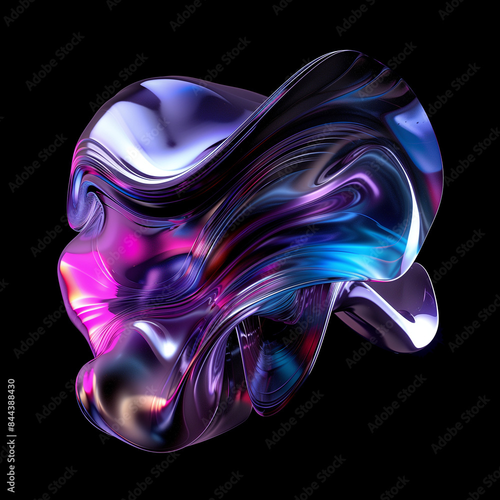 An abstract composition of liquid levitating shapes, smooth and glossy surfaces, suspended in an infinite black background. An abstract composition of liquid levitating shapes, smooth and glossy surfaces, suspended in an infinite black background.