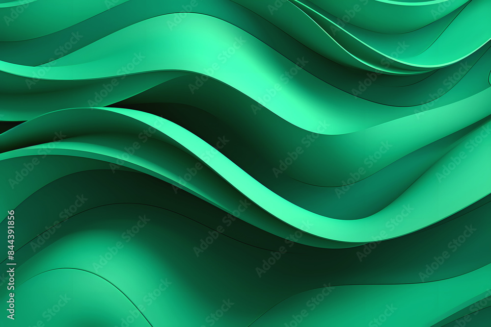 Fototapeta premium Abstract Organic Green Wave Lines Forming Natural Pattern as Wallpaper Background Illustration, Earth Tones