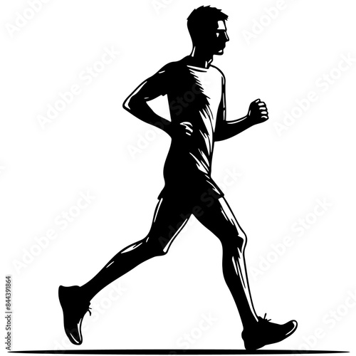 Male Runner Drawing Illustration.