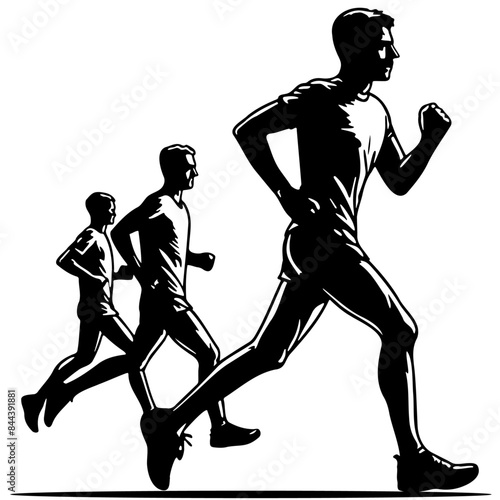 Male Runner Drawing Illustration.