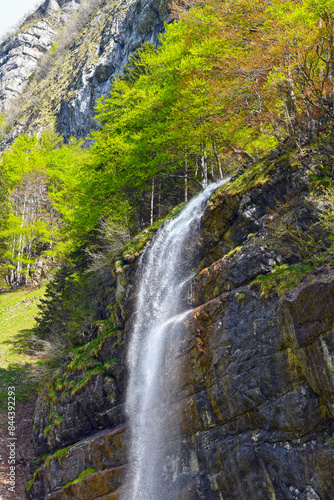 Wasserfall bei Seealp am Seealpsee im Alpsteingebirge, Kanton Appenzell Innerrhoden (Schweiz)