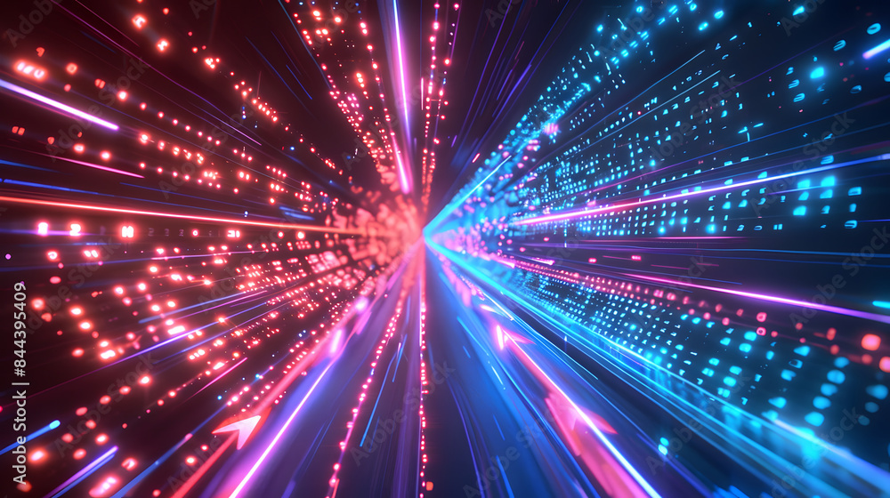 Naklejka premium neon concept of speed data transfer 