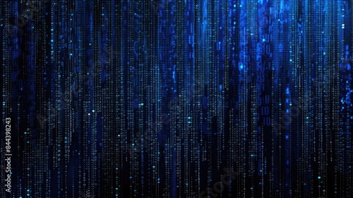 Abstract blue and black binary code background