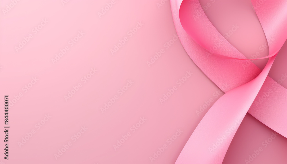 Pink ribbon with pink background Pink ribbon with pink background
