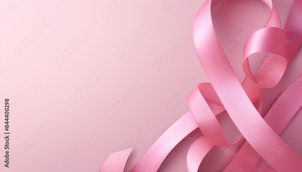 Pink ribbon with pink background Pink ribbon with pink background