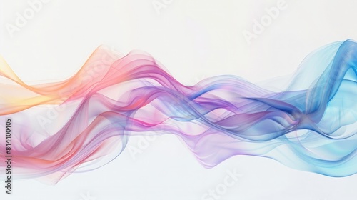 Abstract colors wave of thin material on a blank background. Wave banner. Abstract background colors and shape