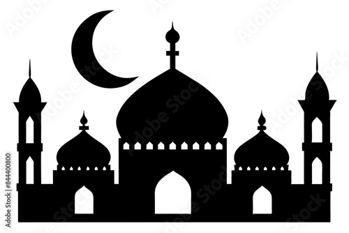 mosques silhouette vector illustration