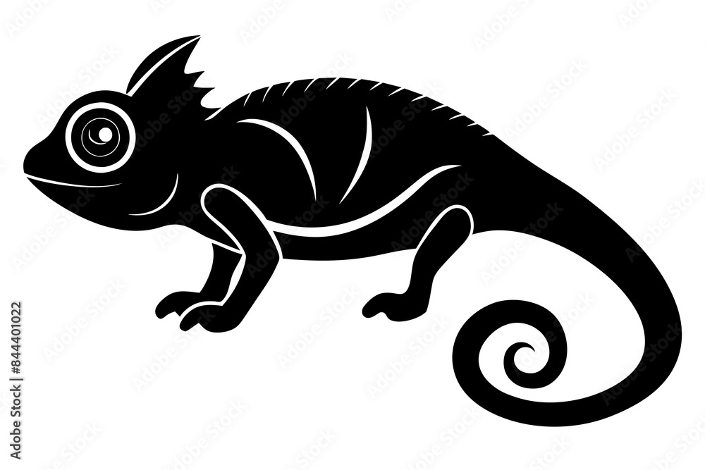 chameleon animal silhouette vector illustration chameleon animal silhouette vector illustration