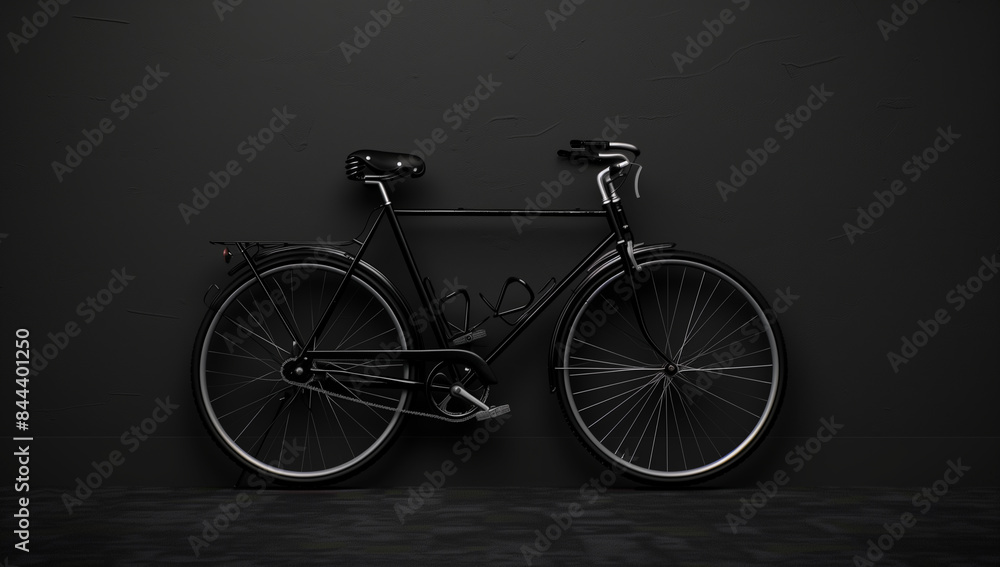 Black walls, stylish bicycles, black background, text space.黒い壁、スタイリッシュな自転車、黒い背景、テキストスペース。Generative AI Black walls, stylish bicycles, black background, text space.黒い壁、スタイリッシュな自転車、黒い背景、テキストスペース。Generative AI