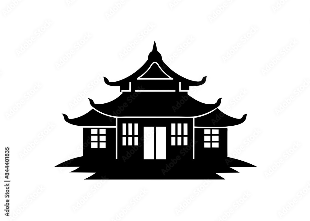 chinese house silhouette vector illustration chinese house silhouette vector illustration