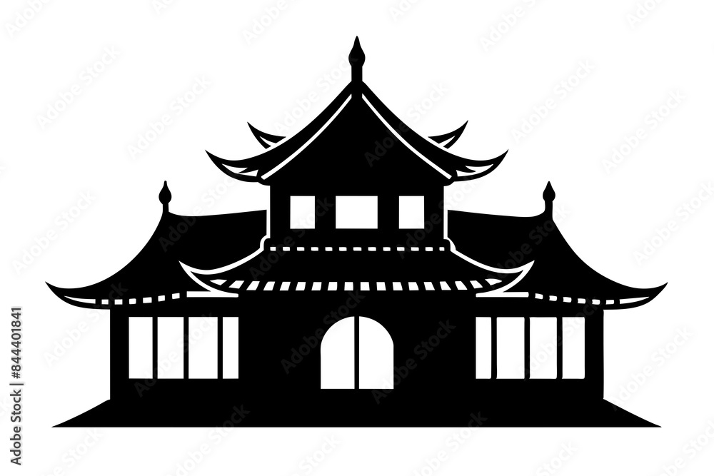 chinese house silhouette vector illustration chinese house silhouette vector illustration