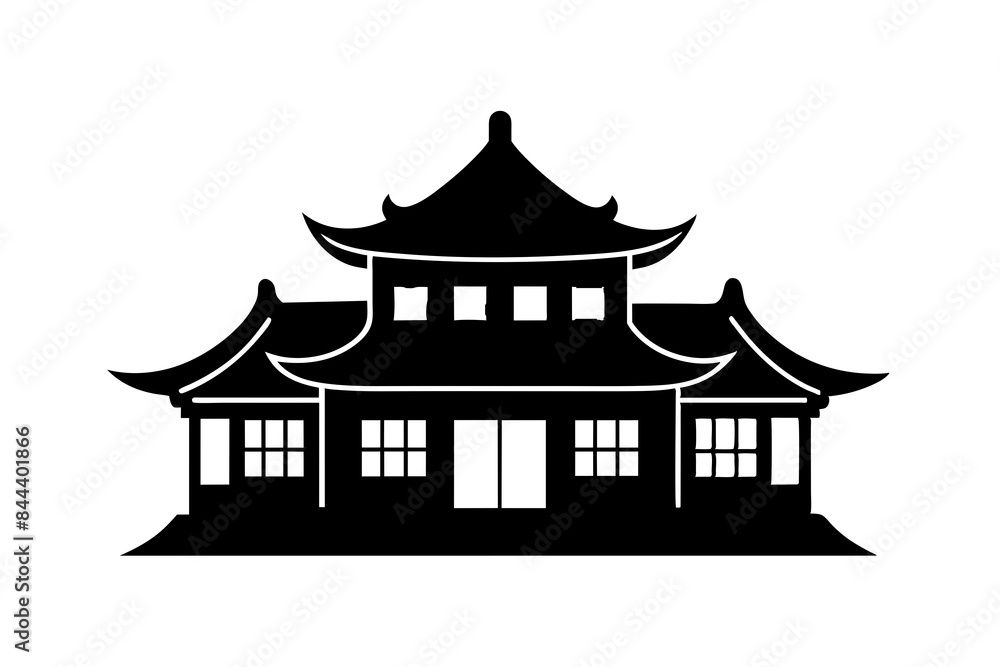 chinese house silhouette vector illustration chinese house silhouette vector illustration