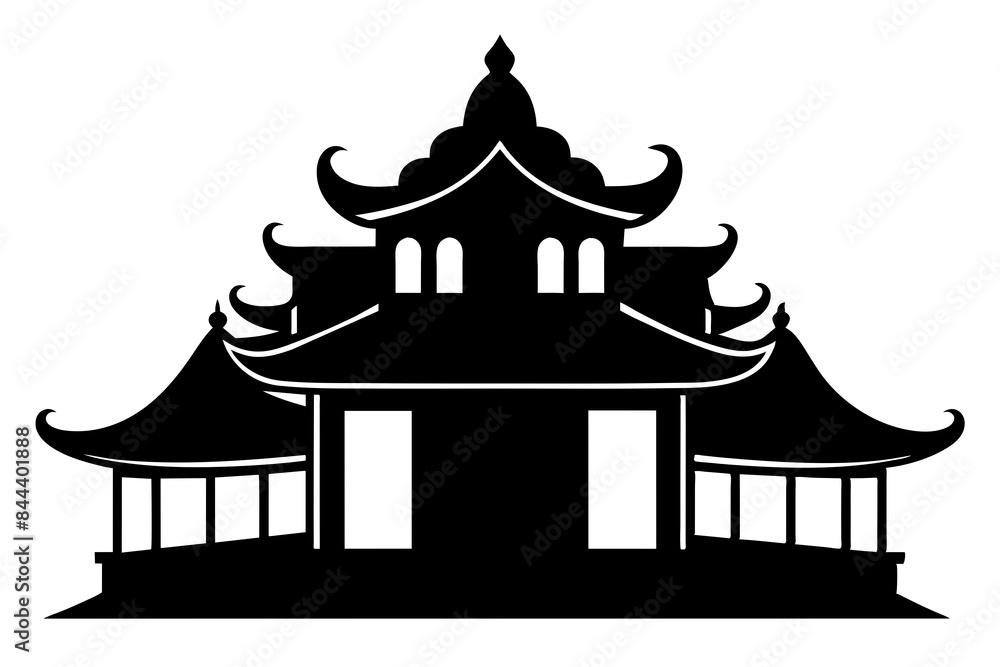 chinese house silhouette vector illustration chinese house silhouette vector illustration