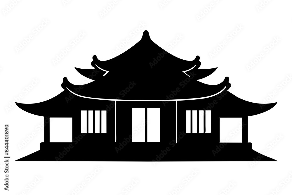 chinese house silhouette vector illustration chinese house silhouette vector illustration
